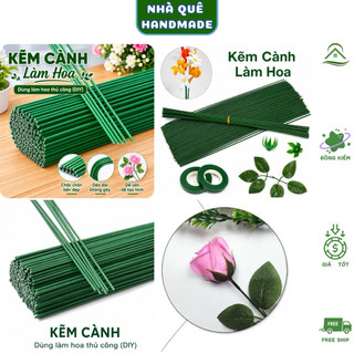 10 Kẽm Cành Cắm Hoa Sáp Handmade 30/40cm, Làm Hoa Len, Hoa kẽm nhung…