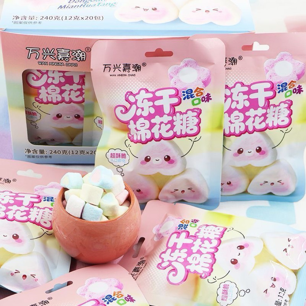 Kẹo bông gòn- Mashmallow sấy giòn, Giòn tan, ngọt ngào, "bùng nổ" vị giác