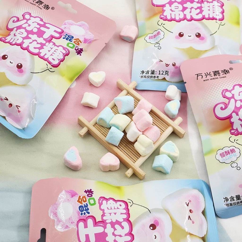 Kẹo bông gòn- Mashmallow sấy giòn, Giòn tan, ngọt ngào, "bùng nổ" vị giác