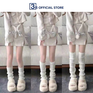 Vớ ống chân y2k lolita dệt kim đen trắng giữ ấm cao cấp 3B phong cách tất vớ đùi Lolita dễ thương