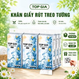 [Thùng 10 Bịch] Khăn Giấy Rút Đáy Mộc An TopGia bột giấy thiên nhiên, mềm mại an toàn cho sức khỏe