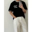 Áo Thun Nam Cotton 4 Chiều Form Rộng Thêu Nổi Phối Viền Cổ Tay Đơn Giản Lazy Saturday Tee MODMEN