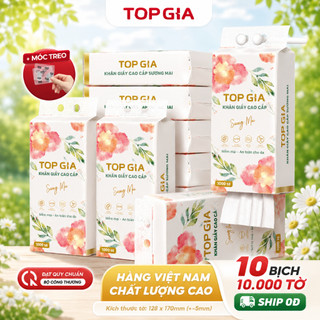 [Thùng 10 Bịch] Khăn giấy rút đáy Sương Mai TopGia 1000 tờ mềm mịn, dai hơn, không lo bụi giấy