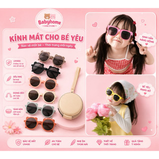 [Có Hộp Thêu ] Kính Râm Cho Bé Chống Nắng, Chống tia UV , Ngăn Bụi Phong Cách Thời Trang