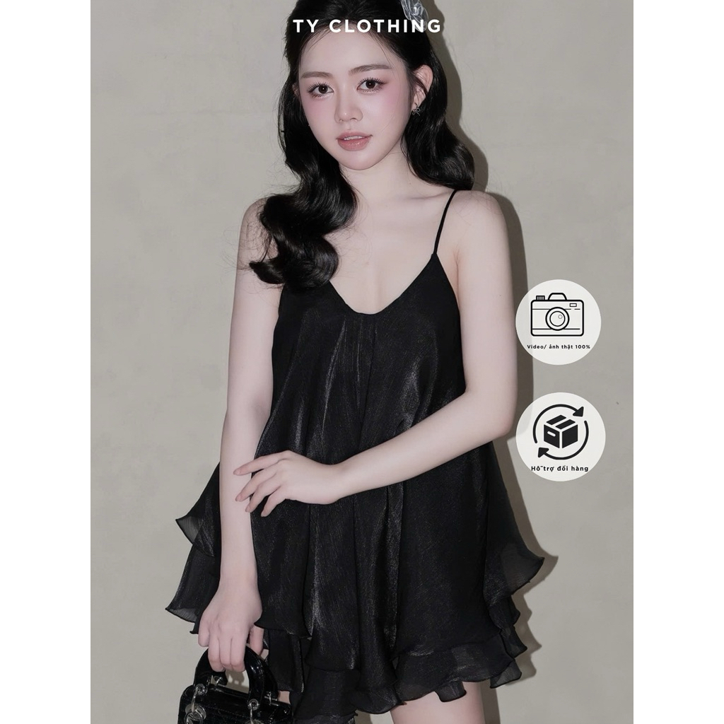 Set Áo Yếm Đính Ngọc- Hàng Thiết Kế- Màu Đen- TYCLOTHING