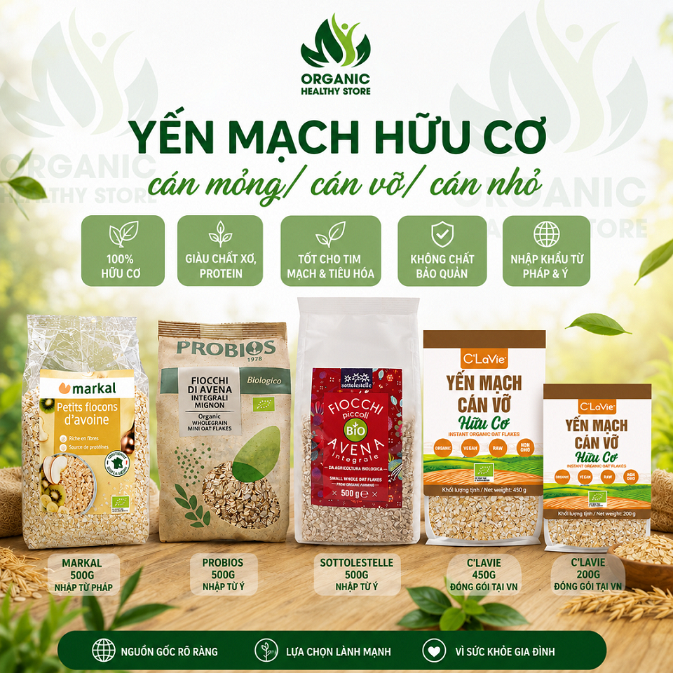 Yến Mạch Nguyên Cám Hữu Cơ Cán Vụn Sottolestelle/ Probios organic small Whole Oat Flakes