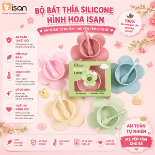 Set chén , Bát Hoa Ăn Dặm Kèm Muỗng Silicon Misan Xinh Xắn Cho Bé babyhome