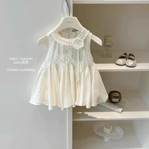 {HÀNG ODER} SAM SỨA KIDS – Áo Bé Gái Hoa Hồng Cổ Ren Tiểu Thư Hàn Quốc | Áo Babydoll Xòe Mềm Mát Cao Cấp