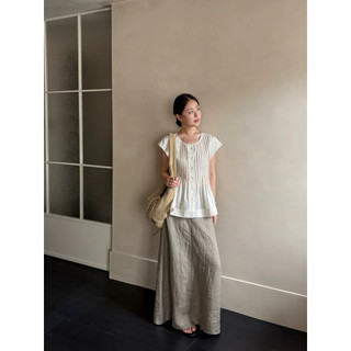 𝙎𝘼𝙈 𝙏𝙊𝙋 - Áo Linen TƯNG PRE Dập Ly