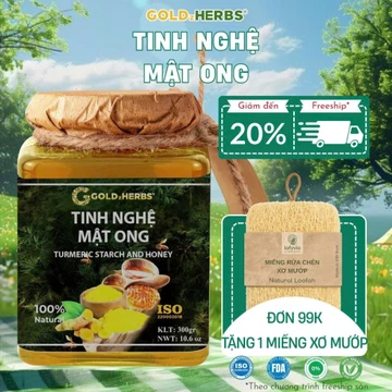 [Hàng cty] Tinh nghệ mật ong GoldzHerbs, 100% mật ong nguyên chất – Hũ 300g/ Hộp 15 gói x 10g