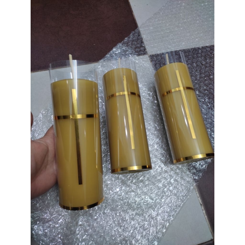 Bee Light - Nến Sáp Ong Nguyên Chất 100%, PV Thờ Phụng Công Giáo,Trang Trí Bàn Thờ Cao Cấp. KT: 18cm*7cm*650g /120h cháy