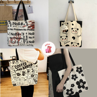 Túi Vải Canvas  Gấu Lớn Túi Tote Đi Học Dạo Phố Dễ Thương MEILI STORE