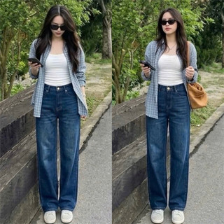 Quần Jeans Nữ PHOM Dáng Dài Ống Suông Ống Đứng Cạp Cao (có bigsize)  PQ02