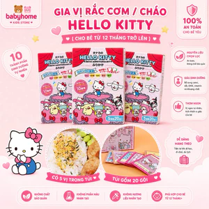 Gói gia vị rắc cơm ăn dặm cho bé Hello Kitty gói đủ vị Nhật Bản