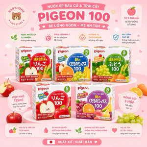 NƯỚC ÉP HOA QUẢ PIGEON NỘI ĐỊA NHẬT CÁC LOẠI LỐC 3 HỘP (125ML)