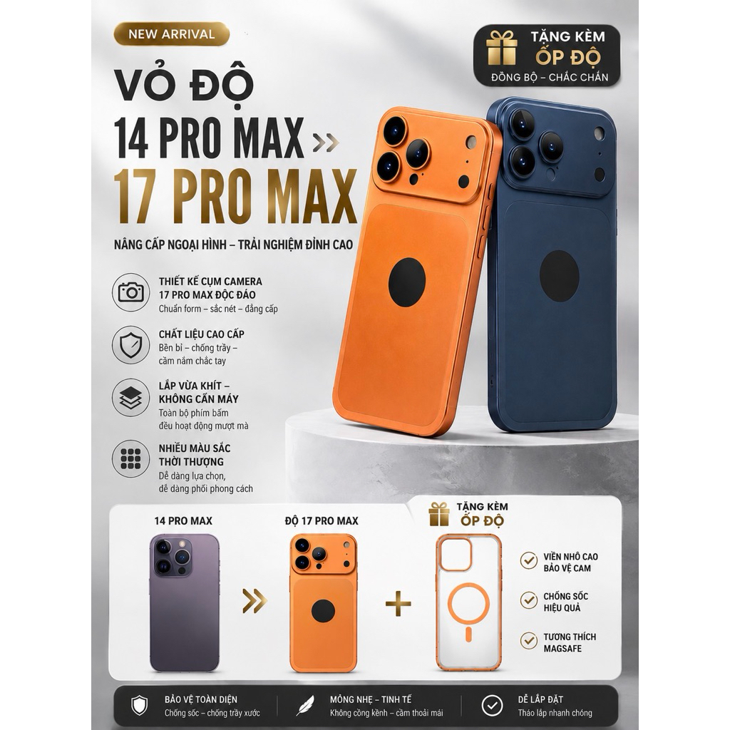 VỎ ĐỘ - SƯỜN ĐỘ thay thế 12/12P/14PM độ chất liệu kim loại - VỎ ĐỘ 12/15P, 16P, 17P đẹp kèm phím độ flash độ | BigBuy360 - bigbuy360.vn