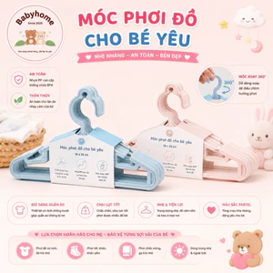 Set 10 móc treo áo quần trẻ em Hokori cho bé