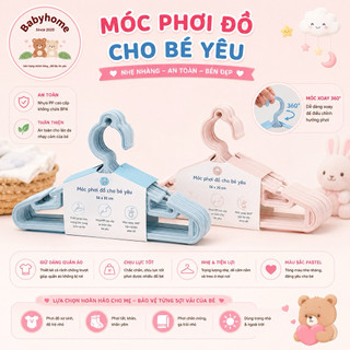 Set 10 móc treo áo quần trẻ em Hokori cho bé