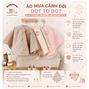 Áo Mưa Cánh Dơi Phong Cách Hàn Quốc Dottodot Cho Bé