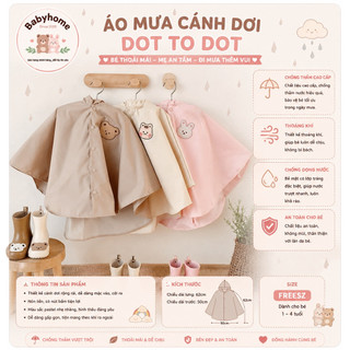 Áo Mưa Cánh Dơi Phong Cách Hàn Quốc Dottodot Cho Bé