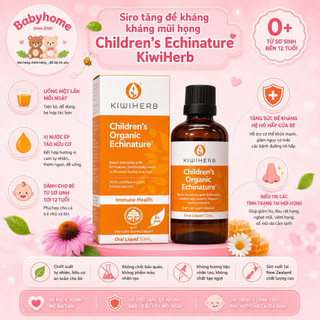 [ Hàng Newzeland ] Siro Tăng Đề Khág KIWIHERB Children's Organic Echinature - Chai 50ml