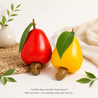 Trái Điều Đỏ/ Vàng (Đào Lộn) trang trí Cao cấp | Trái Cây Nhựa foam, Trái Cây trang trí, Trái Cây Mô Hình