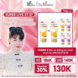 COMBO 2 Dầu xả dưỡng tóc mượt thơm lâu ENCHANTEUR Phục hồi sức sống/ Mượt mà óng ả 335g x 2