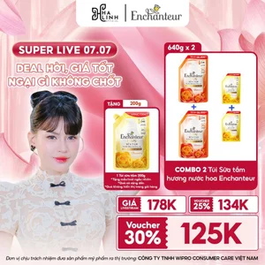 COMBO 2 túi Sữa tắm hương nước hoa Enchanteur ( 640g x 2 ) tặng 1 túi 200g (mùi ngẫu nhiên)