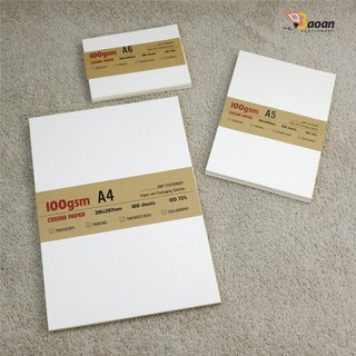 Giấy Fort Kem 100gsm Cắt Sẵn A4/A5 Fit/A6 Fit - Xấp 100 Tờ - Giấy In, Làm Planner, Bullet Journal, Sketch, Ghi Chép