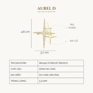 Ghim Cài Áo Vest Aurel D Sao Băng Đính Đá CZ Thanh Lịch Cho Nam và Nữ Quà Tặng Thanh Lịch