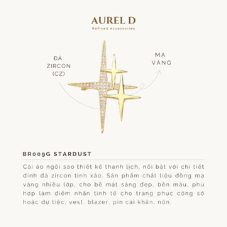 Ghim Cài Áo Vest Aurel D Sao Băng Đính Đá CZ Thanh Lịch Cho Nam và Nữ Quà Tặng Thanh Lịch