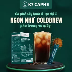 Cà phê sấy lạnh K7 100% Arabica & Robusta Việt Nam - Thơm ngon - Tan trong nước nguội - Không ép tim
