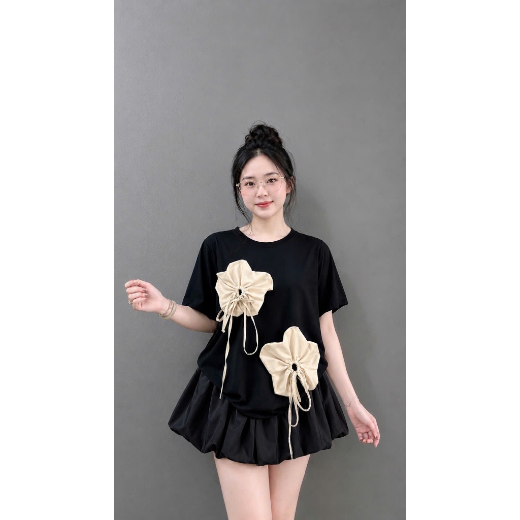 Set áo thun from rộng kết hơp chân váy Bigsize nữ, phong cách nữ tính, thanh lịch, phù hợp mặc đi chơi-A292+CV413