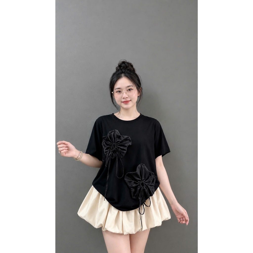Set áo thun from rộng kết hơp chân váy Bigsize nữ, phong cách nữ tính, thanh lịch, phù hợp mặc đi chơi-A292+CV413