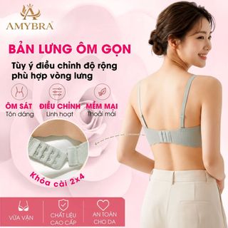 Áo Ngực Su Kẻ Sọc Cúp Ngang – Áo Lót Nữ Không Gọng Mút Bàn Tay Nâng Đỡ Tự Nhiên AMYBRA A5277