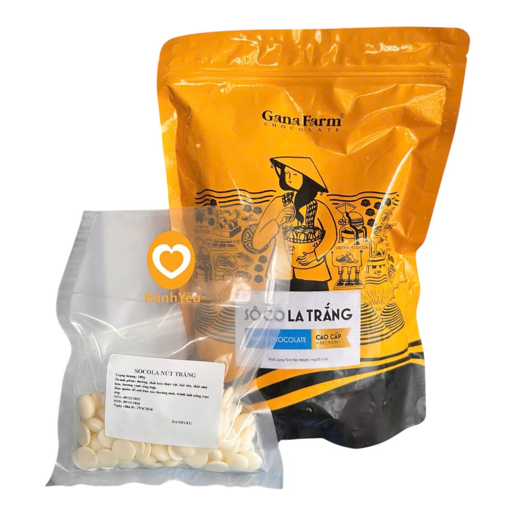 Socola Chip/ Nút đen, trắng, 2 màu trang trí bánh (chính hãng Puratos/VAN HOUTEN/Ganafarm) CHIA lẻ 100g