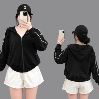 Áo Khoác Nữ Form Rộng CÓ BIGSIZE Tay Dài Bo Gấu Phối Viền Màu Cá Tính Có Túi Trong KHOAC10