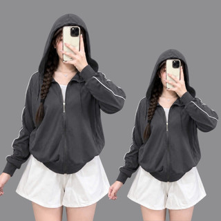 Áo Khoác Nữ Form Rộng CÓ BIGSIZE Tay Dài Bo Gấu Phối Viền Màu Cá Tính Có Túi Trong KHOAC10