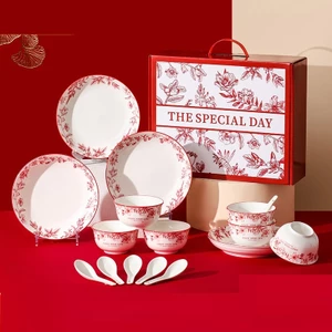 Set Bát Ăn Cơm Gốm Sứ Cao Cấp Bát Sứ Decor Gia Đình Hộp Quà 2 4 6 Bát MUN STORE SETBAT41