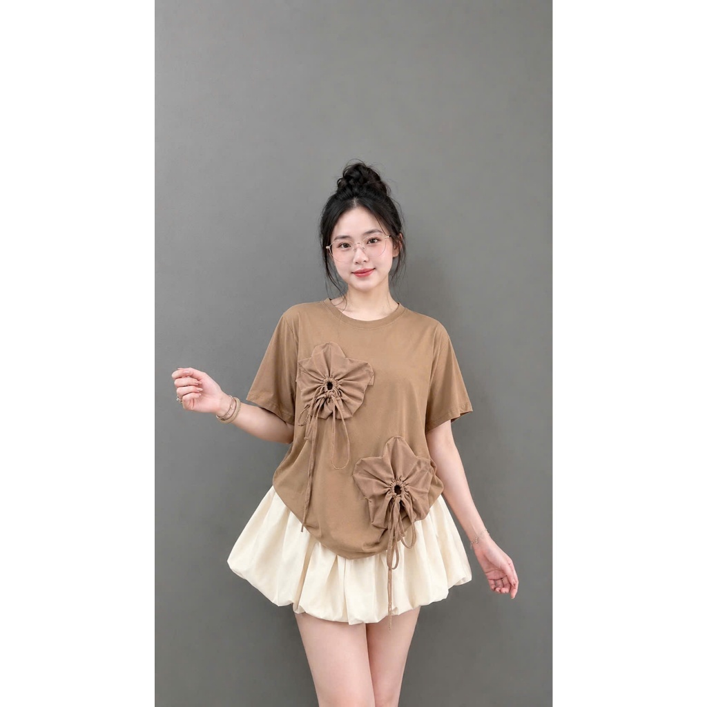 Set áo thun from rộng kết hơp chân váy Bigsize nữ, phong cách nữ tính, thanh lịch, phù hợp mặc đi chơi-A292+CV413