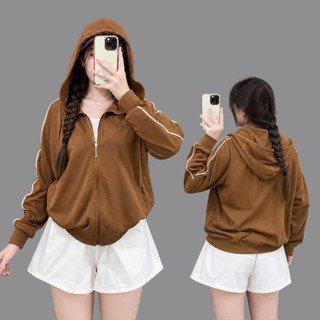 Áo Khoác Nữ Form Rộng CÓ BIGSIZE Tay Dài Bo Gấu Phối Viền Màu Cá Tính Có Túi Trong KHOAC10