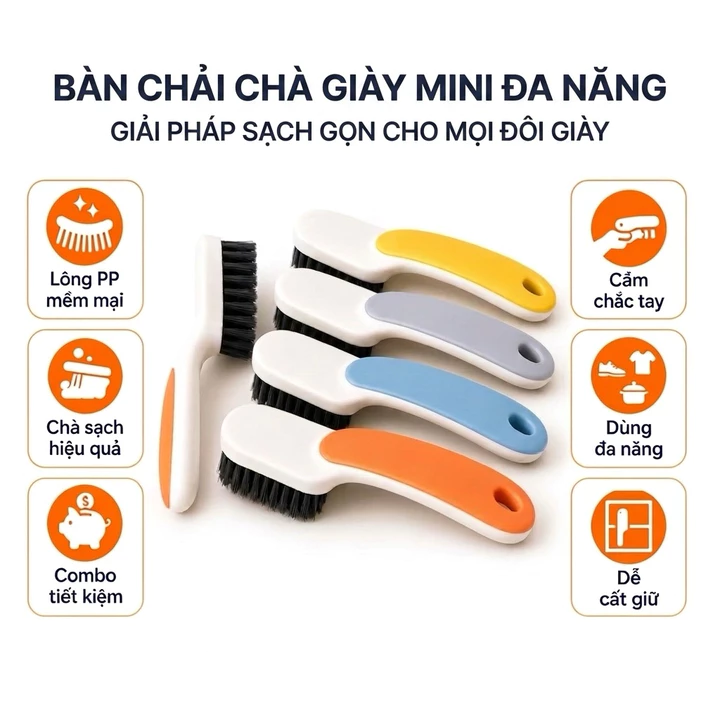 [CHÍNH HÃNG) Bàn Chải Mini Cọ Giày Đa Năng – Làm Sạch Giày Dép, Chà Bếp , Chà Bồn Tiện Lợi,Cán Cầm Chắc Tay Dễ sử Dụng