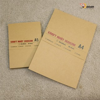 Giấy Kraft Nhật 160gsm & 280gsm - Xấp 50 Tờ - Làm Bìa Sổ, Thiệp Handmade, Gói Hàng, Thủ Công