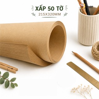 Giấy Kraft Nhật 160gsm & 280gsm - Xấp 50 Tờ - Làm Bìa Sổ, Thiệp Handmade, Gói Hàng, Thủ Công