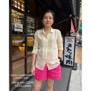 Áo sơ mi nữ linen tưng washed. Nhiều màu. JUNE LINEN #A04