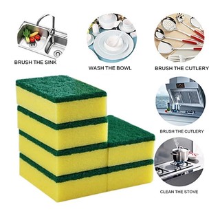 Miếng Bọt Biển Rửa Chén (2 MẶT XANH VÀNG) Hai Mặt Chống Trầy Xước Đa Năng
