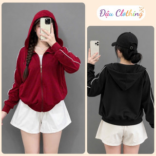 Áo Khoác Nữ Form Rộng CÓ BIGSIZE Tay Dài Bo Gấu Phối Viền Màu Cá Tính Có Túi Trong KHOAC10