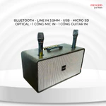 Loa Karaoke Di Động MICROTEK XT-190PRO Hình Chữ Nhật 2 Tấc Kèm Mic, Màu Vàng Nhũ, Loa Gỗ Lót — ảnh 6