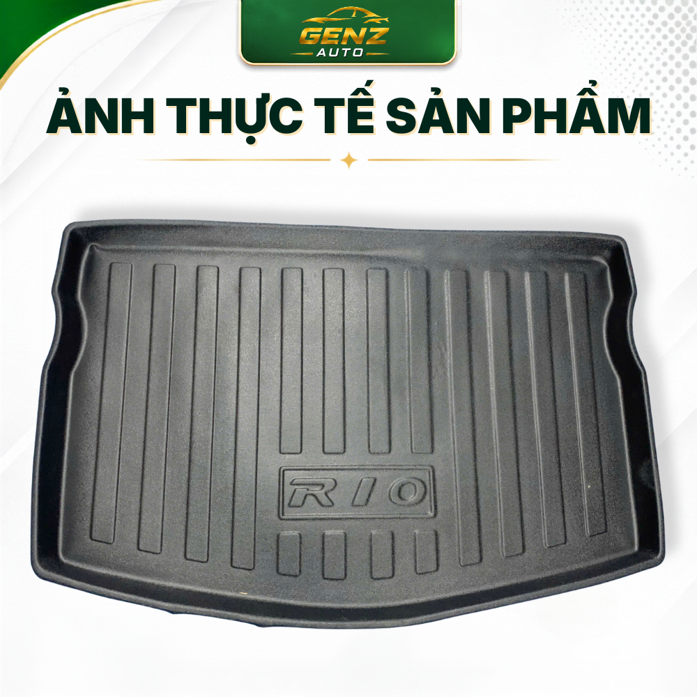 Lót cốp Kia Rio Hatback/Hyundai I20 - Nhựa dẻo TPO Không mùi, Chuẩn khít form xe, Chống thấm nước