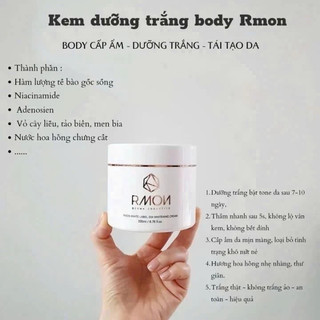 Kem body dưỡng trắng da RMON Whitening Cream 200ml chính hãng giúp da mịn màng trắng hồng tự nhiên